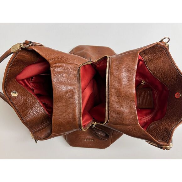 Coach Madison Phoebe cognac-colored pebbled leather shoulder bag - Picture 8 of 15